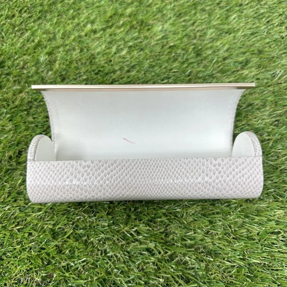 Jimmy Choo Eye Glass Sunglass Large Hard Case Light Beige Snake Pattern